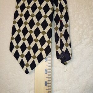 Mark Alexander Mens Tie 100% Italian Silk Made in U.S.A Brown Goemeteric stripes